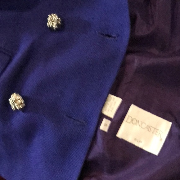 Vintage Doncaster 2 piece silk suit, deep purple, size 6 - Picture 9 of 9